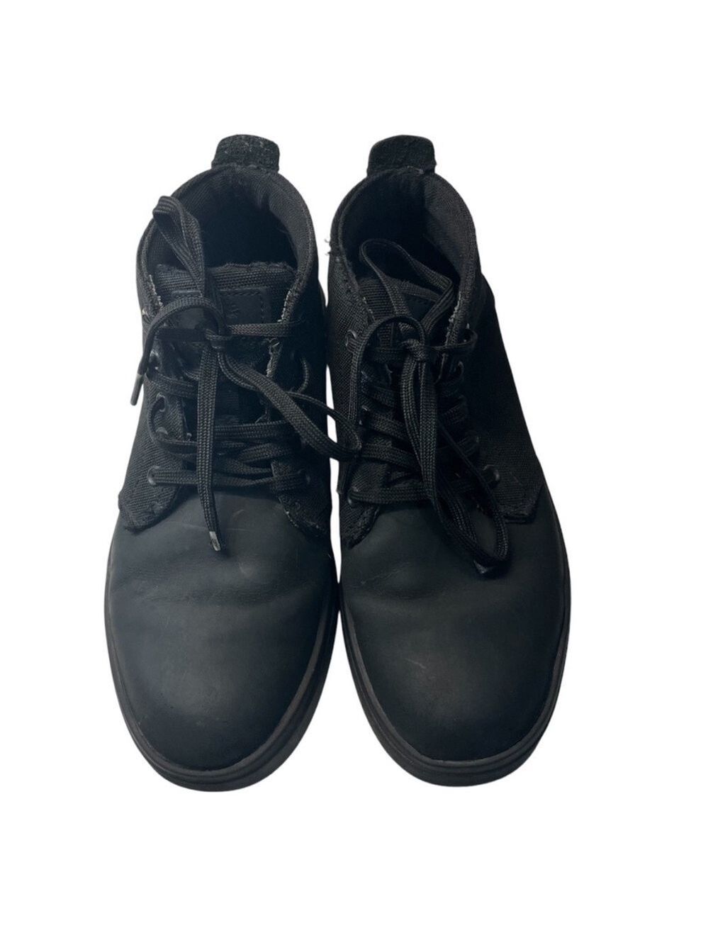 Timberland Men Black Leather & Canvas Chukka Shoes, Size 7